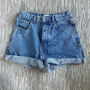 Zara mom fit denim shorts